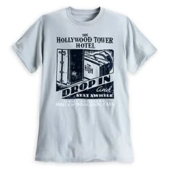 Disney Adult Shirt - Hollywood Tower Hotel - Drop In And Stay Awhile