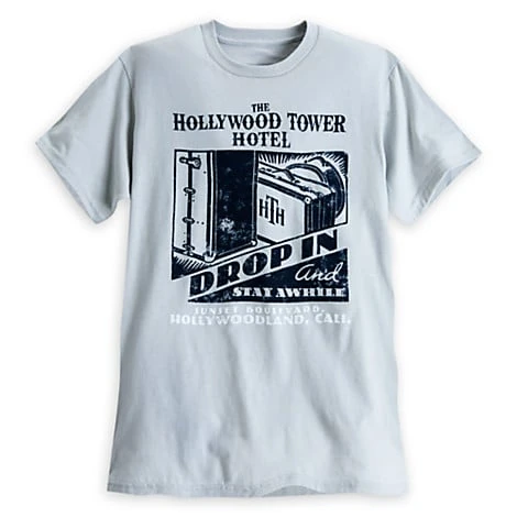 Disney Adult Shirt - Hollywood Tower Hotel - Drop In And Stay Awhile