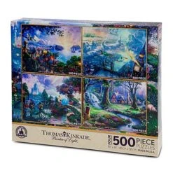 Disney Thomas Kinkade Puzzle Set - Set #1 Pinocchio Cinderella Snow White Peter Pan
