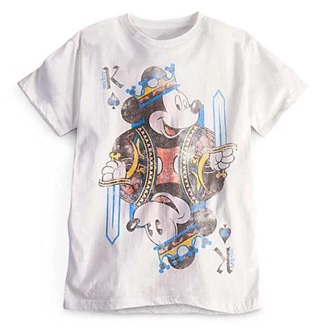 Disney Adult Shirt - Mickey Mouse Tee - Card Play
