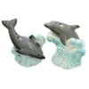 SeaWorld Salt And Pepper Shakers - Grey Dolphin On Waves