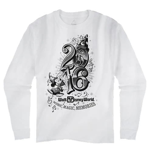 Disney Adult Long Sleeve Tee - 2016 Logo - Sorcerer Mickey And Pals