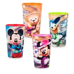 Disney Plastic Cups - Lenticular Mickey And Pals Aulani - Set Of 4