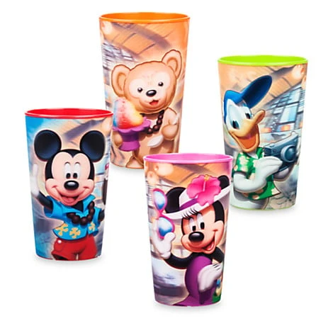 Disney Plastic Cups - Lenticular Mickey And Pals Aulani - Set Of 4
