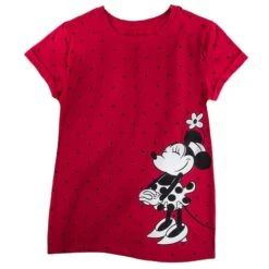 Disney LADIES Shirt - Vintage Minnie - Red With Polka Dots - ( XL ) XTRA LARGE