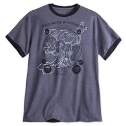 Disney Adult Shirt - 2017 Sorcerer Mickey Mouse Ringer Adult Tee - Grey