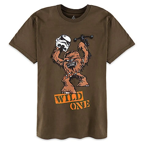 Disney Adult Shirt - Star Wars - Chewbacca "Wild One" Tee - Brown