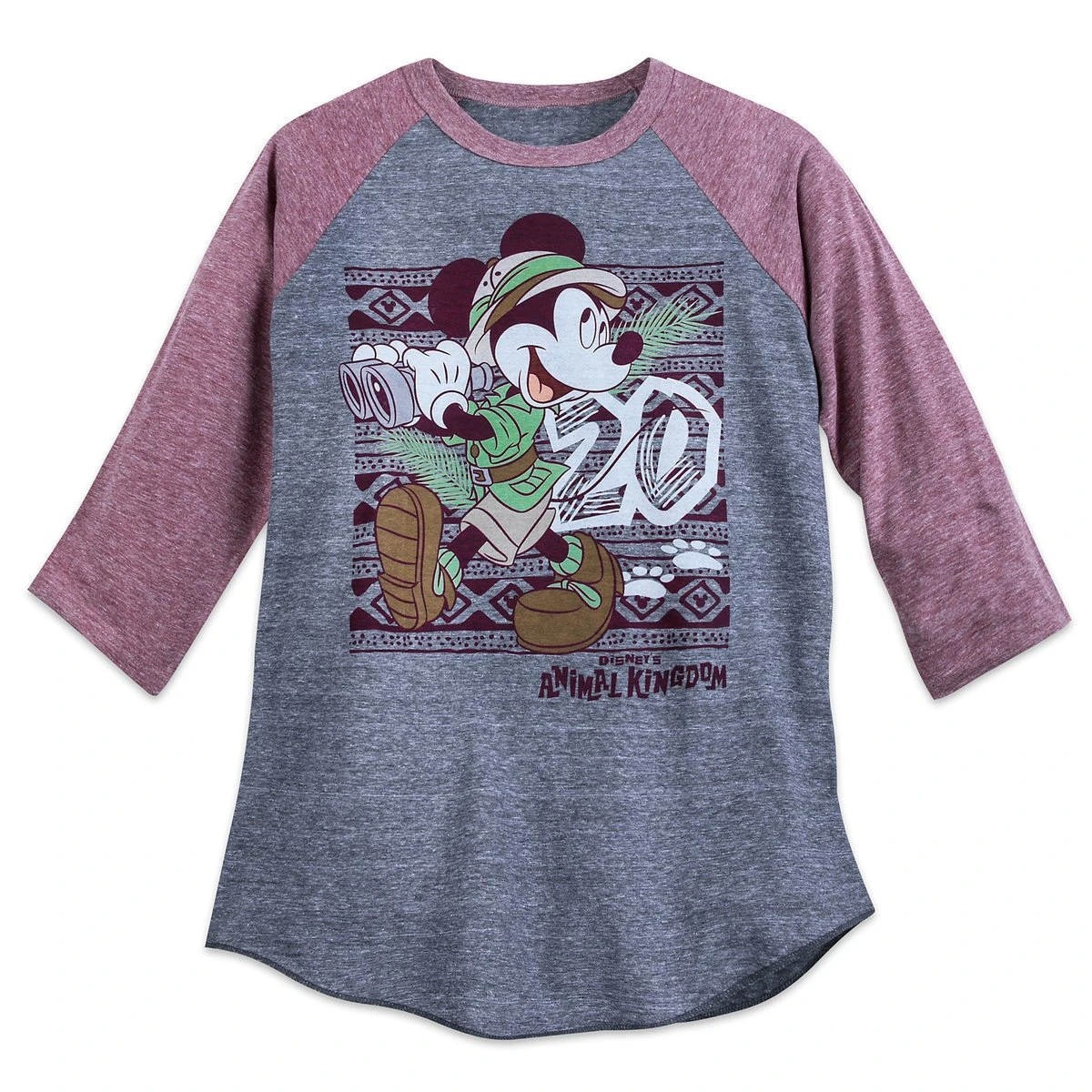 Disney Adult Shirt - Animal Kingdom 20th Anniversary Mickey Raglan