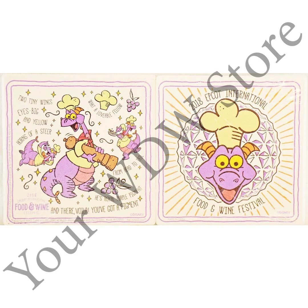 Disney Coaster Set - 2018 Epcot Food And Wine Festival Figment - Image 2