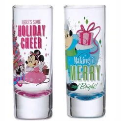 Disney Shooter Shot Glass Set - Mickey & Minnie Retro Holiday Toothpick Holders