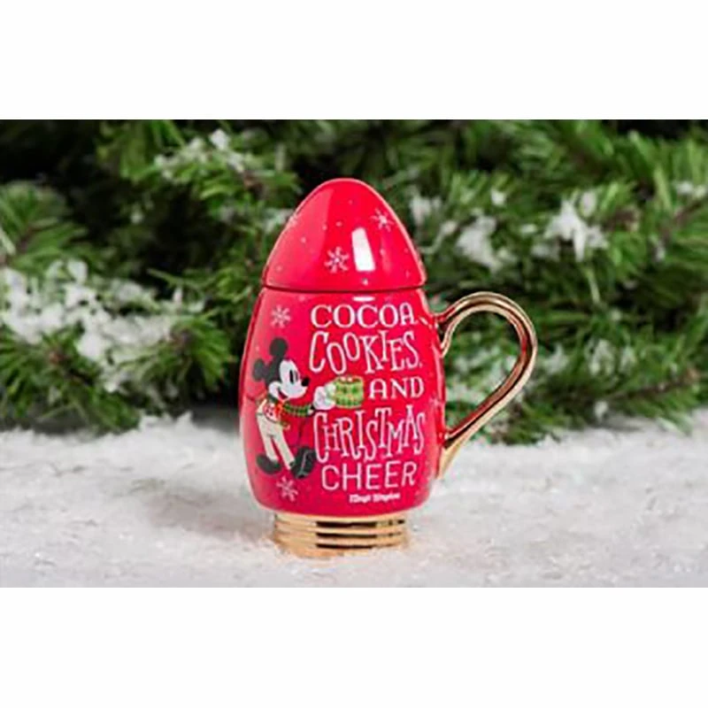 Disney Coffee Cup Mug W/ Lid - Christmas Bulb - Mickey's Very Merry Christmas Party