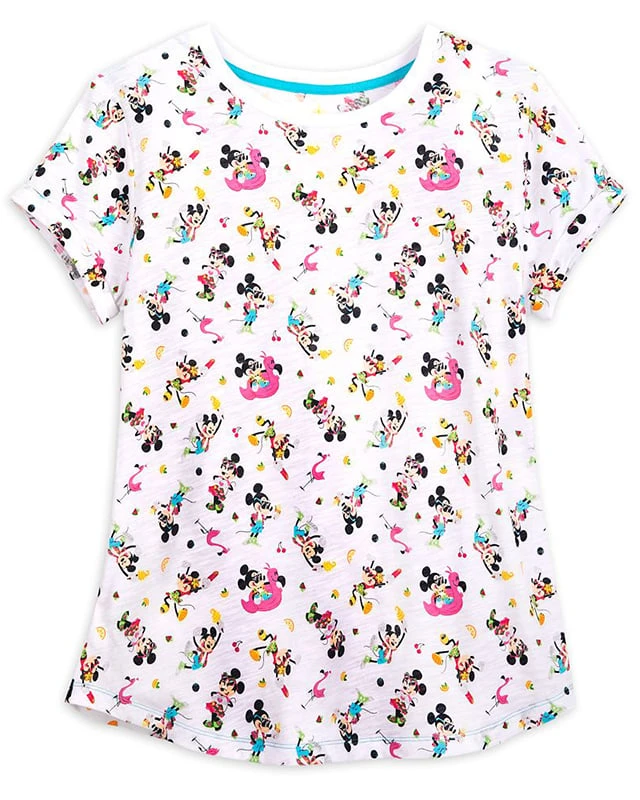 Disney Woman's Shirt - Mickey & Minnie Mouse - Summertime Fun