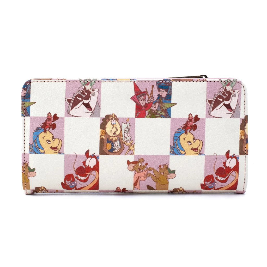 Disney Loungefly Wallet - Disney Princesses Sidekicks - Rose Checker Flap Wallet
