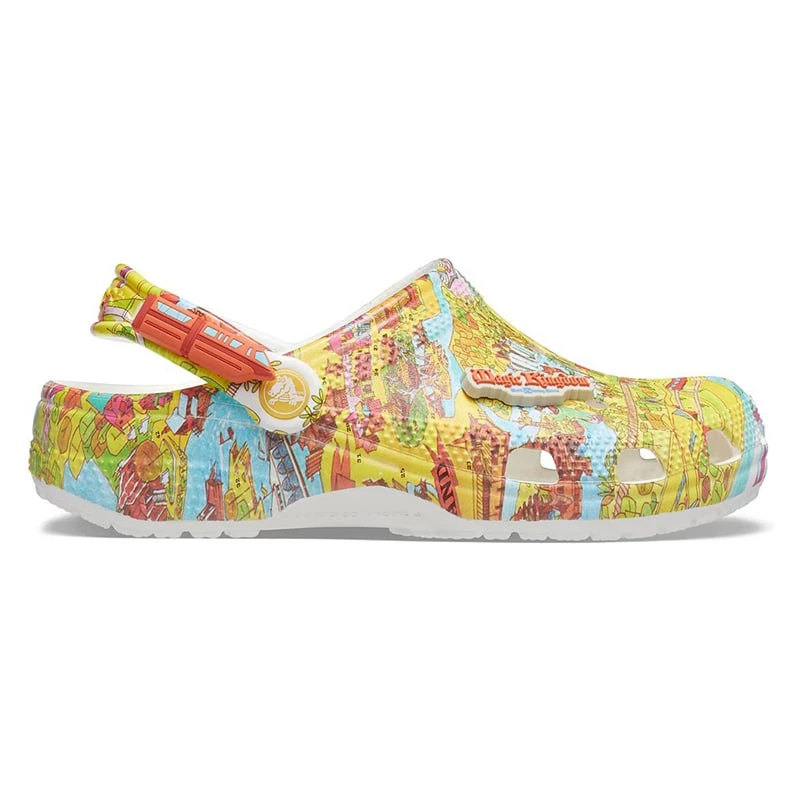 Disney Adult Clogs By Crocs - Retro Magic Kingdom Park Map - Image 4