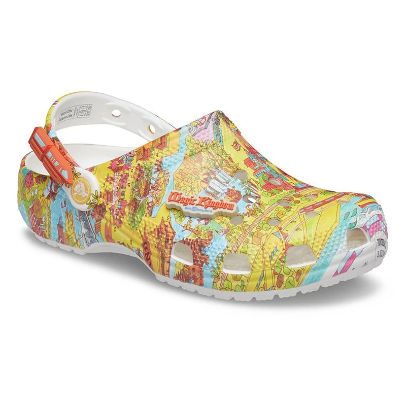 Disney Adult Clogs By Crocs - Retro Magic Kingdom Park Map - Image 5