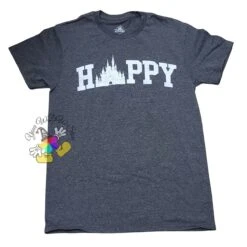 Disney Adult Shirt - Happy Castle - Grey