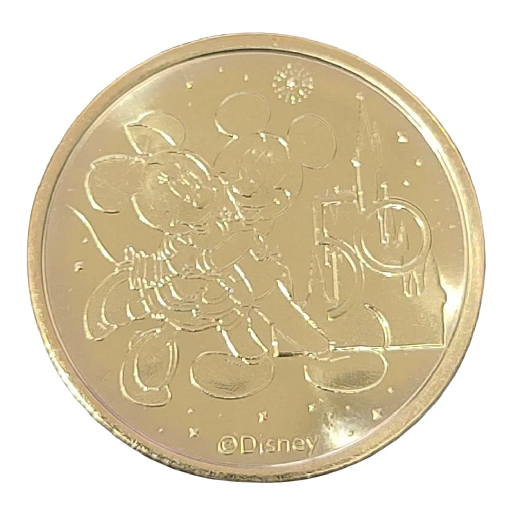 Disney World Pocket Token Coin - Walt Disney World 50th Anniversary - Mickey And Minnie Mouse