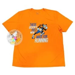 Disney Adult Shirt - RunDisney Double Dry Tee - Goofy Made For Running - Orange